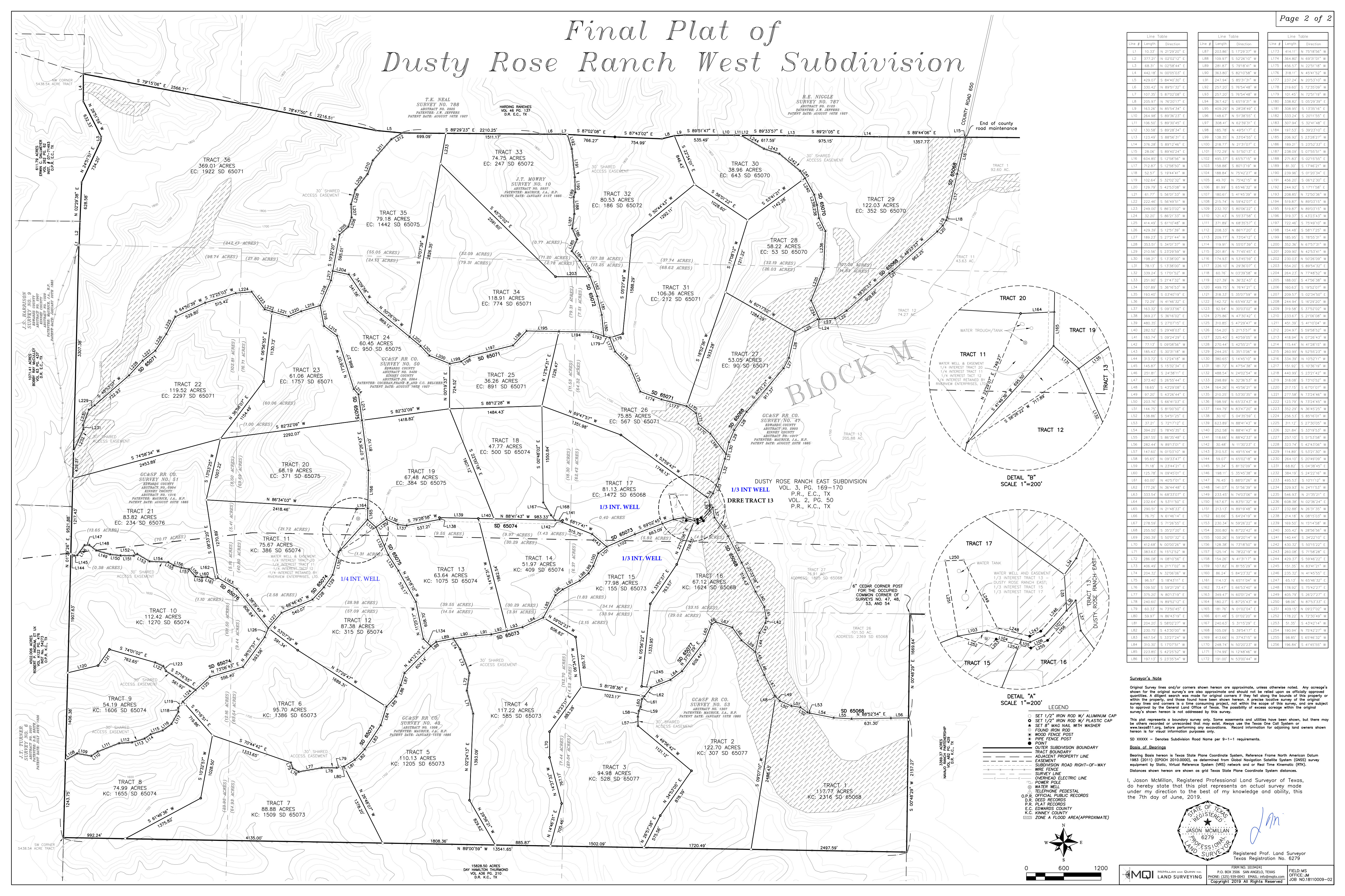 Preview of the Dusty Rose Ranch West plat map